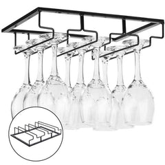 Metal Inverted Goblet Holder 3 Row Wine Glass Holder
