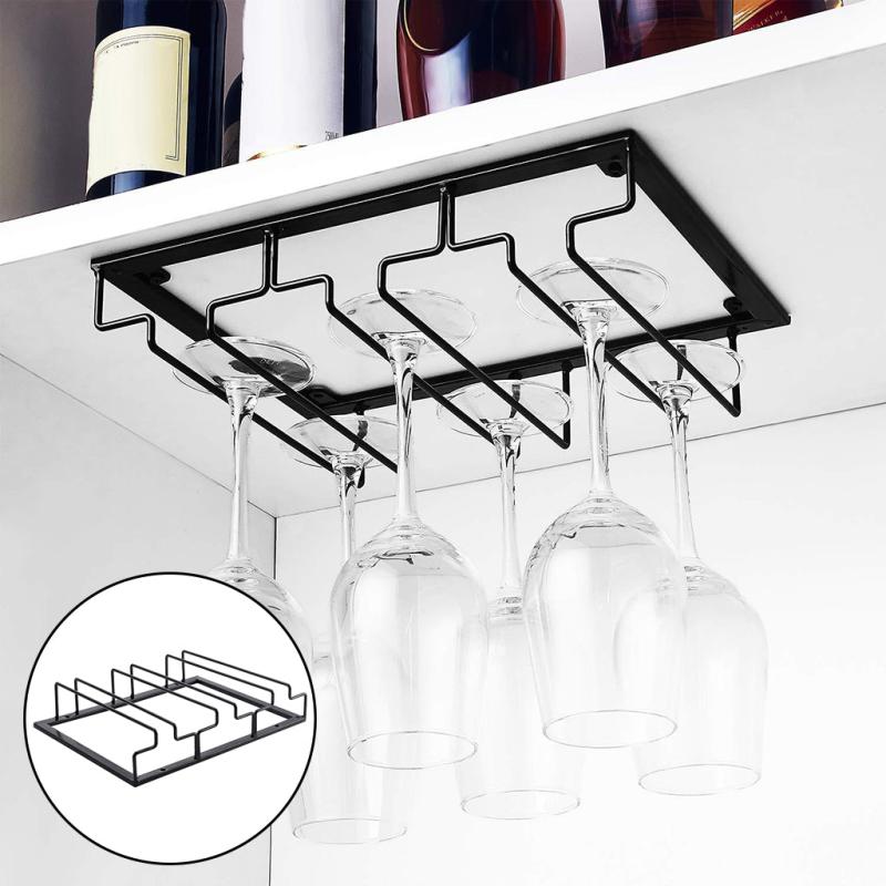 Metal Inverted Goblet Holder 3 Row Wine Glass Holder