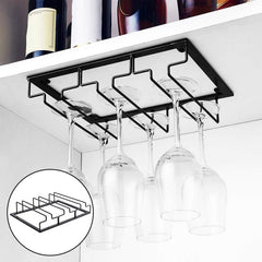Metal Inverted Goblet Holder 3 Row Wine Glass Holder