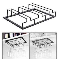 Metal Inverted Goblet Holder 3 Row Wine Glass Holder
