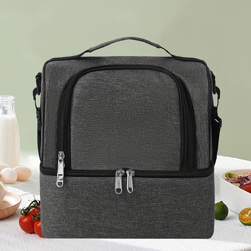 Double Layer Bento Bag Ice Pack Outdoor Picnic Lunch Box Hand Wash Insulated