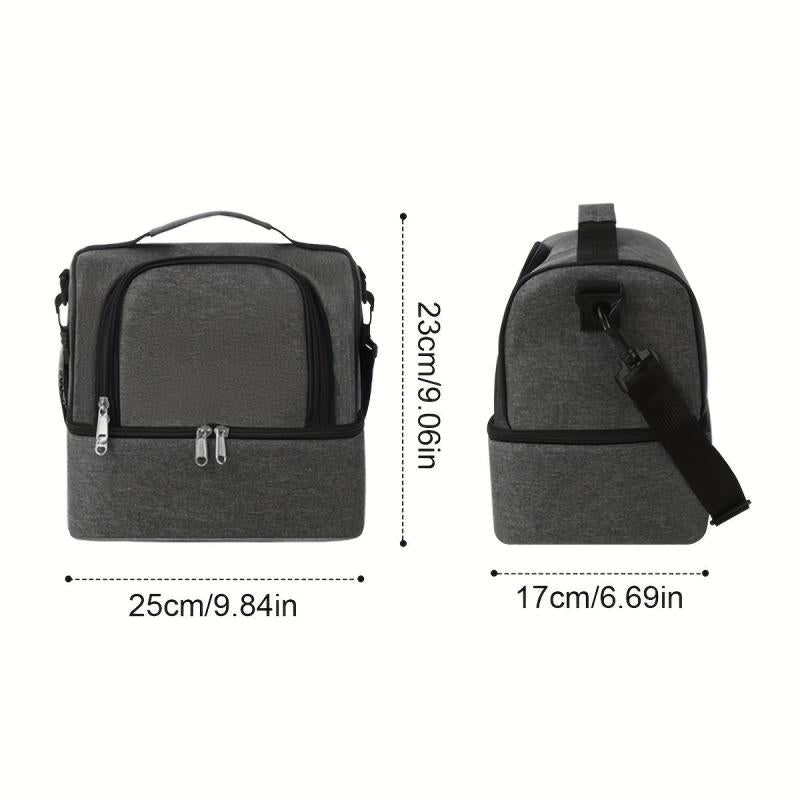 Double Layer Bento Bag Ice Pack Outdoor Picnic Lunch Box Hand Wash Insulated