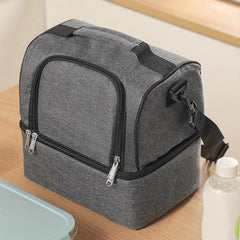 Double Layer Bento Bag Ice Pack Outdoor Picnic Lunch Box Hand Wash Insulated