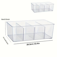 2pcs Partition Box Storage Container Kitchen Pantry Snack Organizer