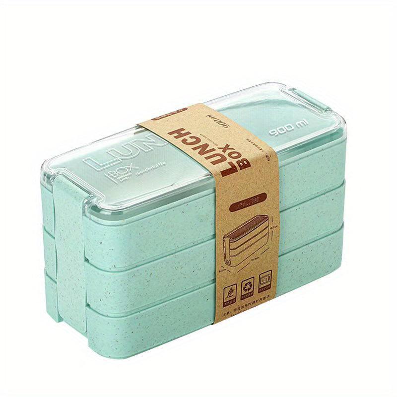Japanese Style 3-Layer Bento Box Leakproof Lunch Container Dishwasher Safe
