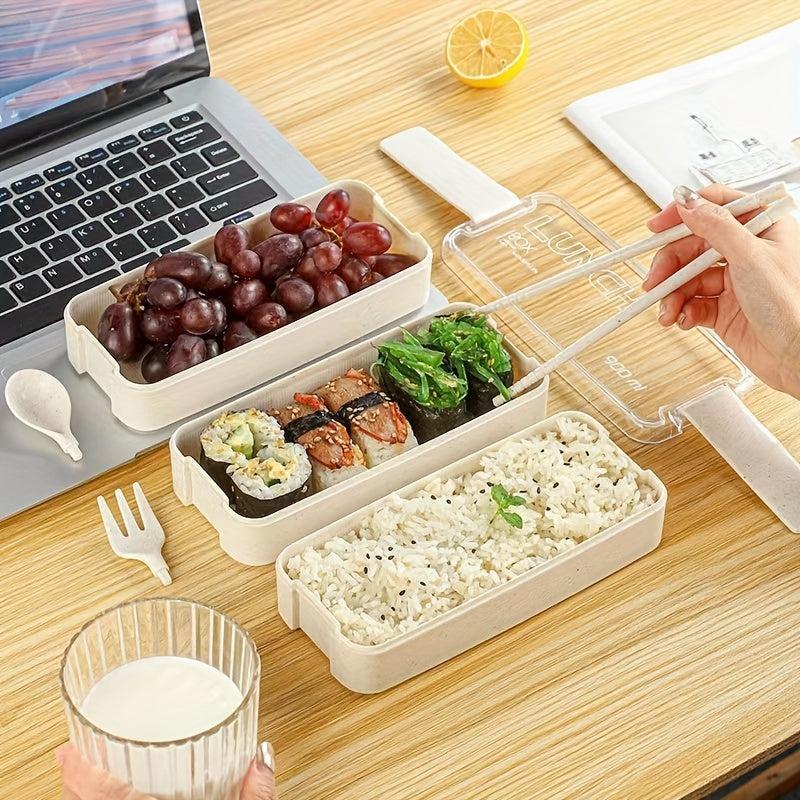 Japanese Style 3-Layer Bento Box Leakproof Lunch Container Dishwasher Safe