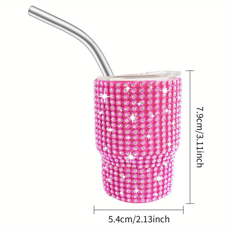 3oz Stainless Steel Straw Water Cup Wedding Party Beverage Wine C