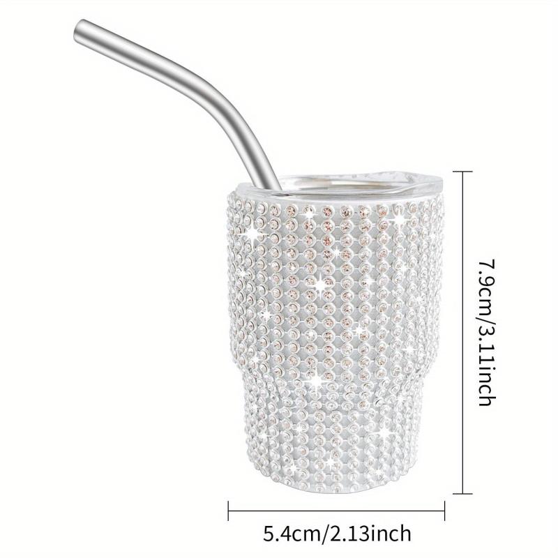 3oz Stainless Steel Straw Water Cup Wedding Party Beverage Wine C