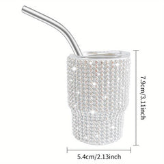3oz Stainless Steel Straw Water Cup Wedding Party Beverage Wine C