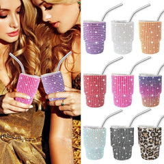 3oz Stainless Steel Straw Water Cup Wedding Party Beverage Wine C