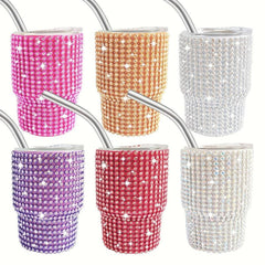 3oz Stainless Steel Straw Water Cup Wedding Party Beverage Wine C