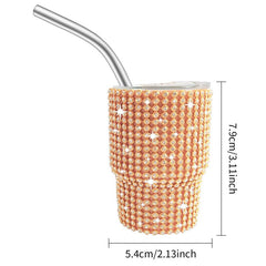3oz Stainless Steel Straw Water Cup Wedding Party Beverage Wine C