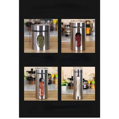 Stainless Steel Canister Set with Glass Windows for Kitchen Countertop
