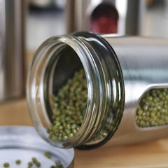 Stainless Steel Canister Set with Glass Windows for Kitchen Countertop