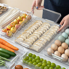 Multifunctional Kitchen Refrigerator Storage Box Stackable Dumpling Storage