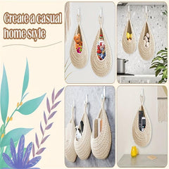 3 Pack Boho Hanging Fruit Baskets for Kitchen Storage