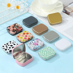 Mini Tin Box Metal Hinged Empty Tins With Lid Portable Small Storage Container