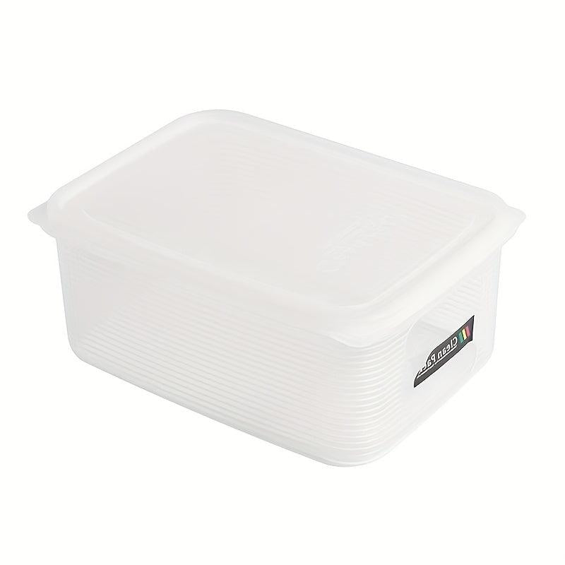 Striped Transparent Refrigerator Fresh-keeping Box with Soft Cover and Scale