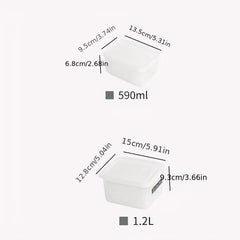 Striped Transparent Refrigerator Fresh-keeping Box with Soft Cover and Scale