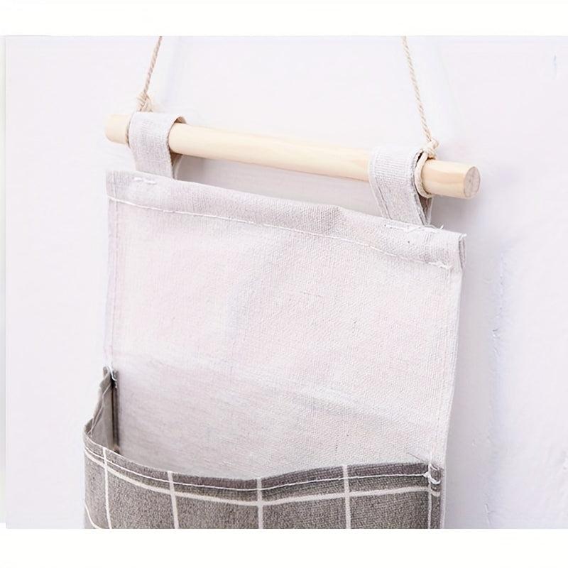 Linen Cutlery Storage Bag Hanging Fabric Sundries Storage Bag
