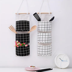 Linen Cutlery Storage Bag Hanging Fabric Sundries Storage Bag