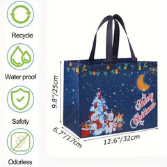 8pcs Christmas Gift Bags Reusable Handle Grocery Bags Christmas Treat Bags