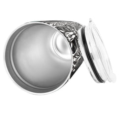 20 Oz Stainless Steel Tumbler with Lid, 3D Skeleton Armor Design