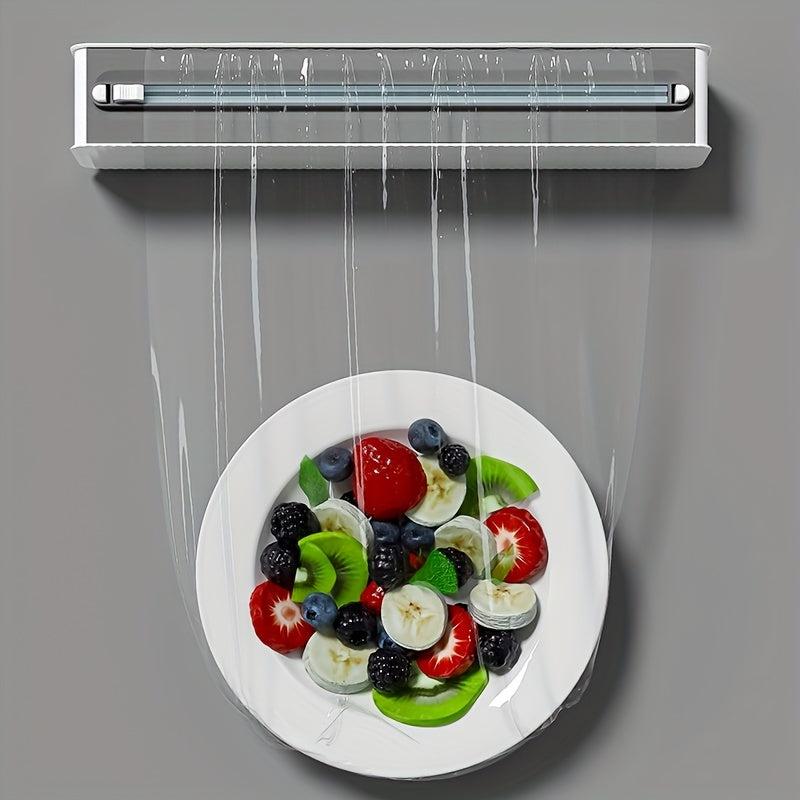 Cling Film Dispenser with Cutter Easy Cutting and Dispensing for Kitchen