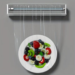 Cling Film Dispenser with Cutter Easy Cutting and Dispensing for Kitchen