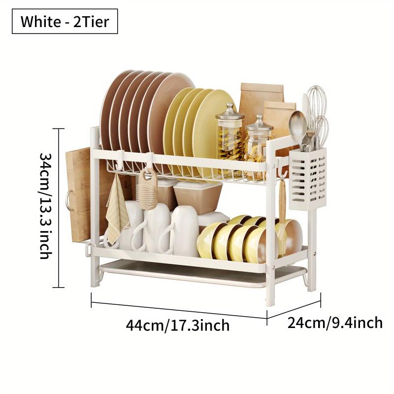 Dish Drying Rack 2&3 Tier Set with Drainboard