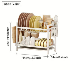 Dish Drying Rack 2&3 Tier Set with Drainboard
