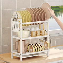 Dish Drying Rack 2&3 Tier Set with Drainboard