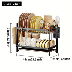 Dish Drying Rack 2&3 Tier Set with Drainboard