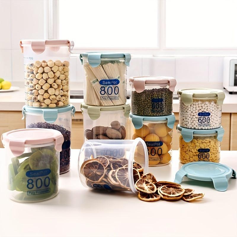 1Pc Food Storage Containers Candy Jars With Lids Transparent