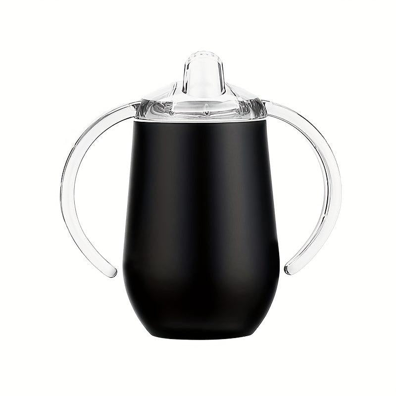 10oz Stainless Steel Sippy Cup Double Handles Baby Milk Bottle