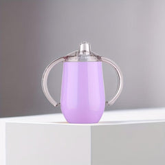 10oz Stainless Steel Sippy Cup Double Handles Baby Milk Bottle
