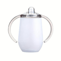 10oz Stainless Steel Sippy Cup Double Handles Baby Milk Bottle