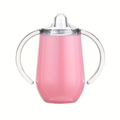 10oz Stainless Steel Sippy Cup Double Handles Baby Milk Bottle