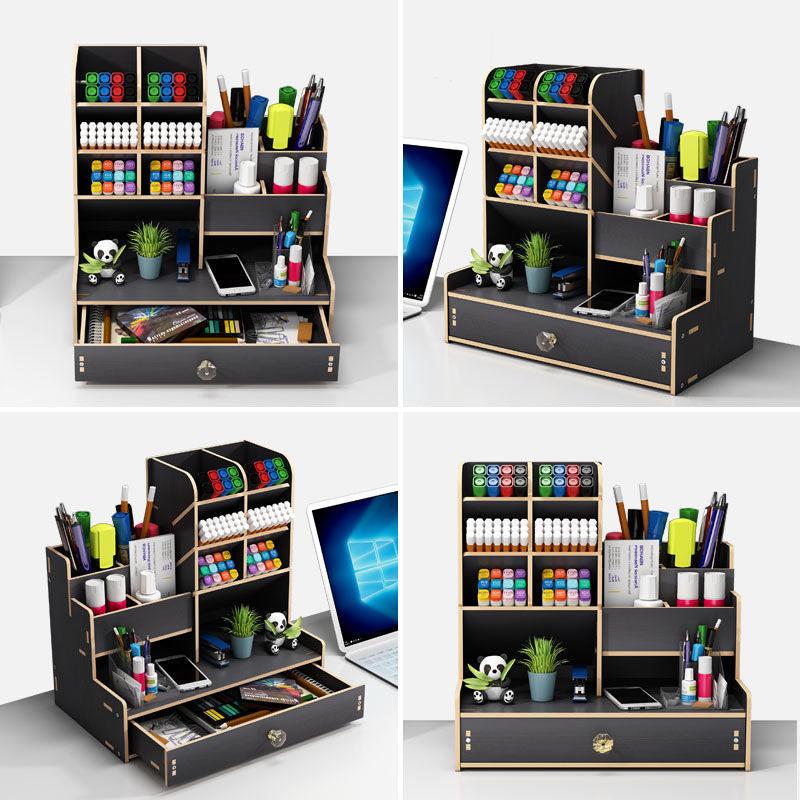 Wooden Stationery Holder & Pen Organizer for Desk - Perfect for Teens