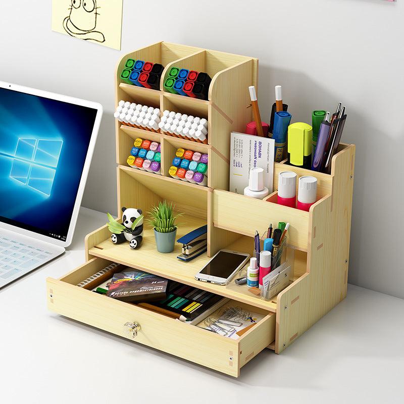 Wooden Stationery Holder & Pen Organizer for Desk - Perfect for Teens