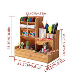 Wooden Stationery Holder & Pen Organizer for Desk - Perfect for Teens