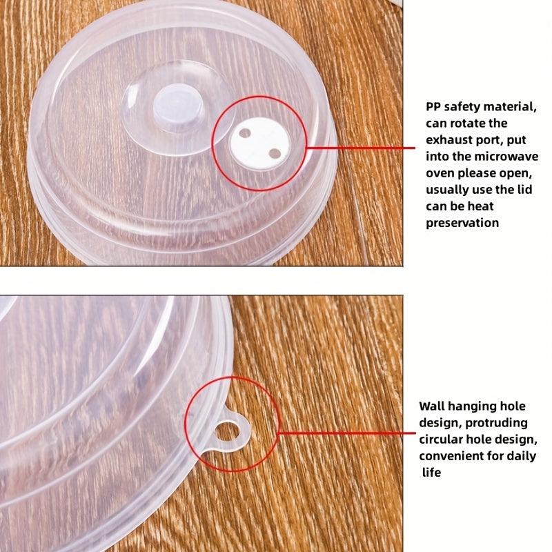 2Pcs Microwave Oven Anti-splash Bowl Cover Fresh-keeping Plastic Cov