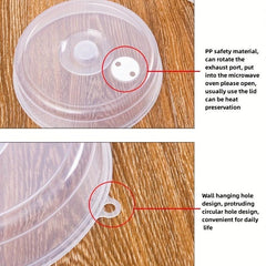 2Pcs Microwave Oven Anti-splash Bowl Cover Fresh-keeping Plastic Cov
