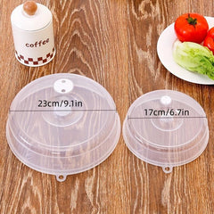 2Pcs Microwave Oven Anti-splash Bowl Cover Fresh-keeping Plastic Cov