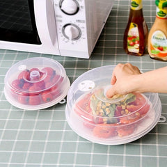 2Pcs Microwave Oven Anti-splash Bowl Cover Fresh-keeping Plastic Cov