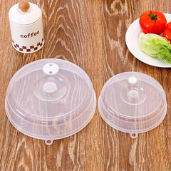 2Pcs Microwave Oven Anti-splash Bowl Cover Fresh-keeping Plastic Cov