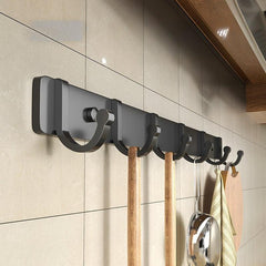 Kitchen Spatula Spoon Shelf Wall Mounted Storage Rack With Hook