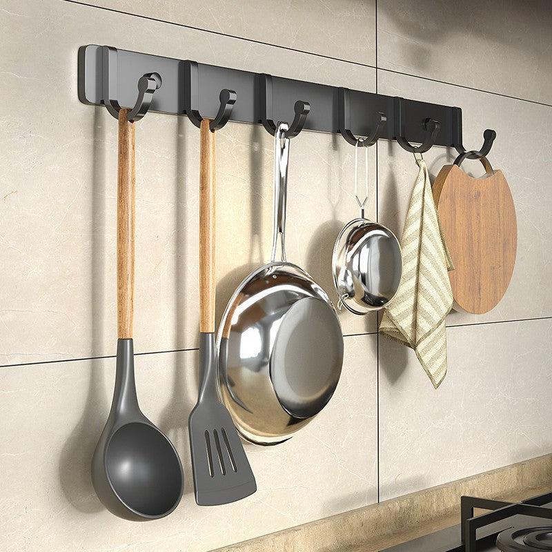 Kitchen Spatula Spoon Shelf Wall Mounted Storage Rack With Hook