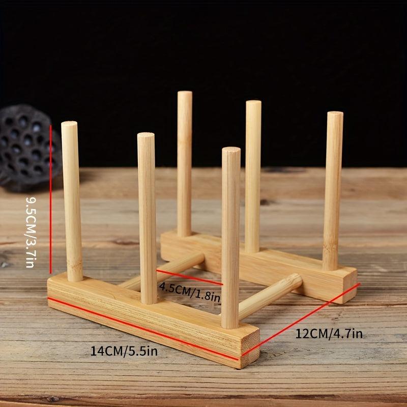 Bamboo Cup Holder Drain Rack Kitchen Storage Organizer