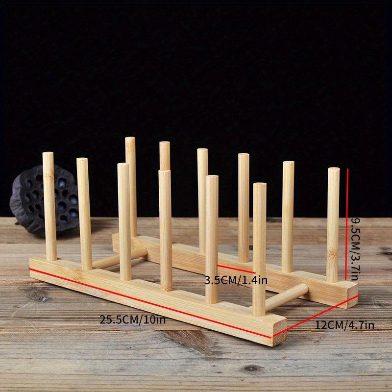 Bamboo Cup Holder Drain Rack Kitchen Storage Organizer